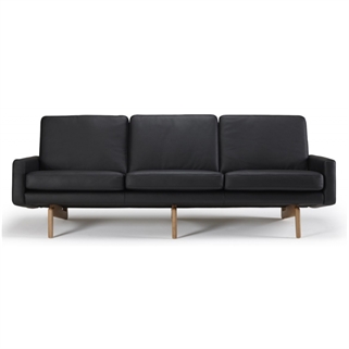 Egsmark 3-pers sofa, Sort Læder